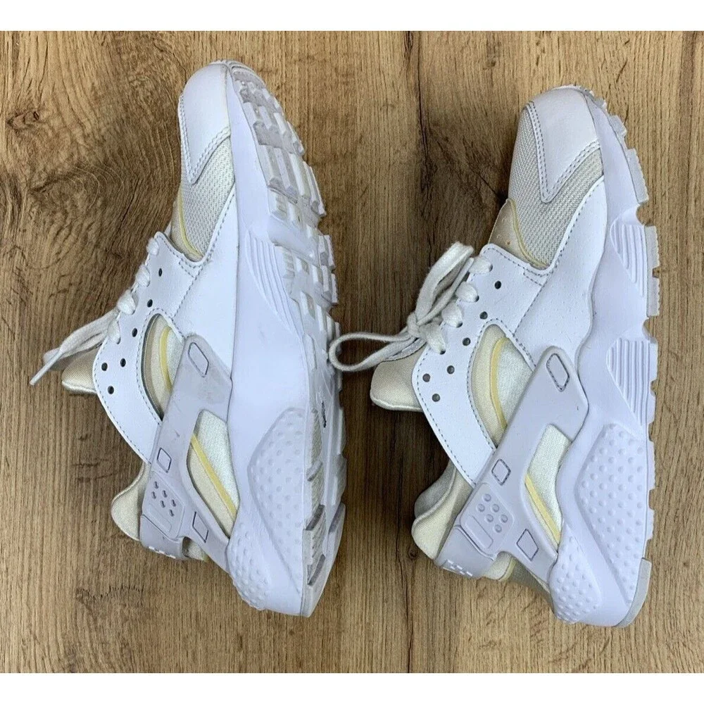 Nike Huarache Run Running Shoes Sneakers Boys Size 4.5Y White 654275-110